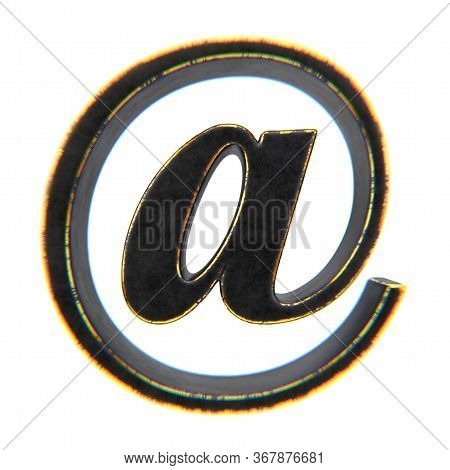 Golden And Metallic E-mail Symbol With White Background, 3d Illustration
