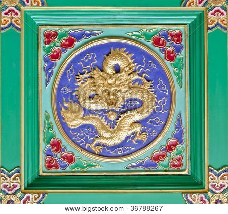 dragon frame decoration chainese style for window in temple