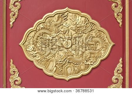 dragon frame decoration chainese style for window in temple