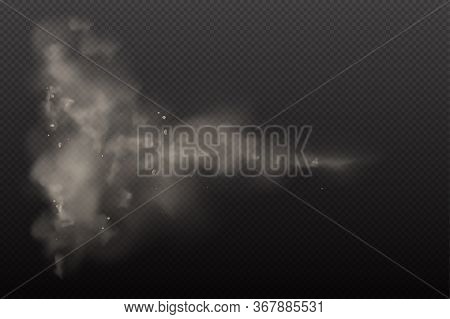 3d Yellow And Browon Dust On Vector Dark Transparent Background. Dust Dirty Cloud Particles In The A