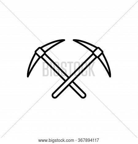 Pick Ax Icon Flat Vector Template Design Trendy