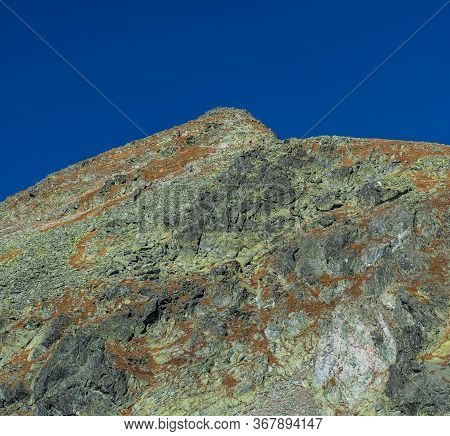 Furkotsky Stit Mountain Peak With Bystre Sedlo Sadle From Furkotska Dolina Valley Near Vysne Wahlern
