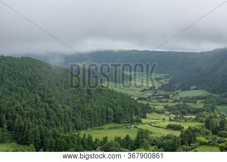 Walk On The Azores Archipelago. Discovery Of The Island Of Sao Miguel, Azores.sete Citades