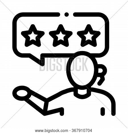 Three Stars Master Woman Icon Vector. Three Stars Master Woman Sign. Isolated Contour Symbol Illustr
