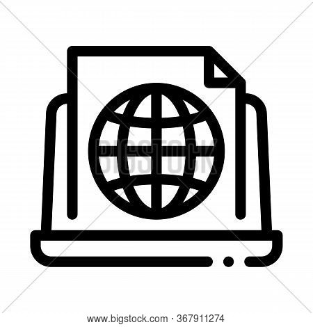 Global Search Engine Optimization Document Icon Vector. Global Search Engine Optimization Document S