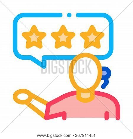 Three Stars Master Woman Icon Vector. Three Stars Master Woman Sign. Isolated Contour Symbol Illustr