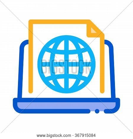 Global Search Engine Optimization Document Icon Vector. Global Search Engine Optimization Document S