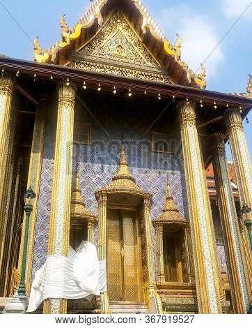 Beautiful Temple Phra Mondop In The Grand Palace In Bangkok
