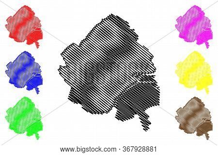 Caen City (french Republic, France) Map Vector Illustration, Scribble Sketch City Of Caen Map