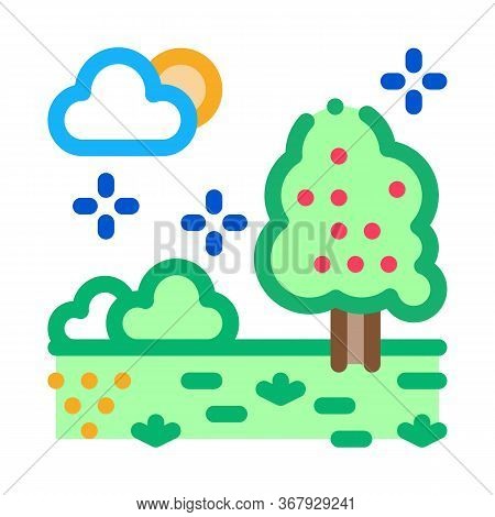 Territory Of Well-groomed Forest Icon Vector. Territory Of Well-groomed Forest Sign. Color Symbol Il