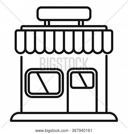Street Modern Shop Icon. Outline Street Modern Shop Vector Icon For Web Design Isolated On White Bac