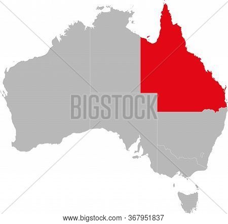 Queensland Province Highlighted On Australia Map. Business Concepts And Backgrounds.