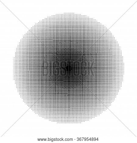 Circle Halftone, Vector Pattern Round Background. Radial Half Tone.