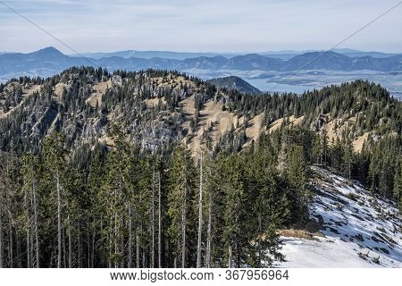 View From Krakova Hola Peak, Low Tatras Mountains, Slovak Republic. Hiking Theme. Seasonal Natural S