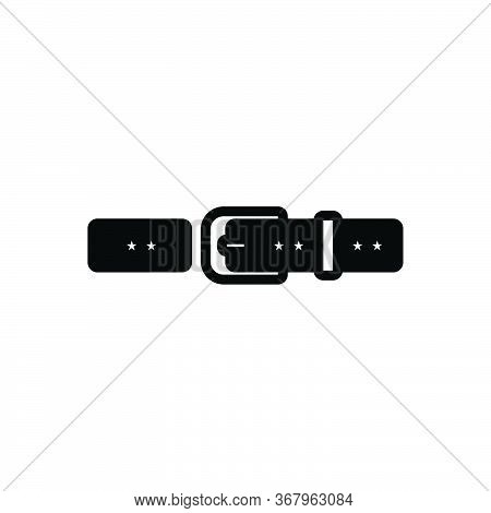 Black Solid Icon For Belt Buckle Waistband Garment