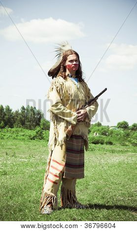 North American Indian in full dress.