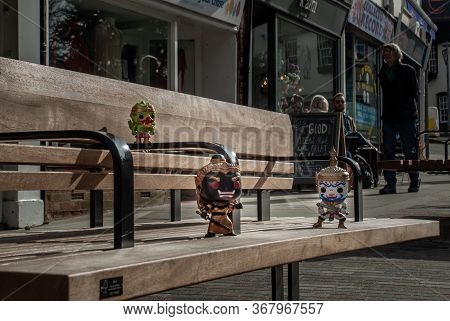 Bangkok, Thailand - Jan 13, 2019 : Ravana, Giantess And Hanuman Happy Traveller Visiting In England.