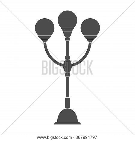 Lighting Lamp With Three Plafonds. Vector Illustration For Theme Design. Isolated On A White Backgro