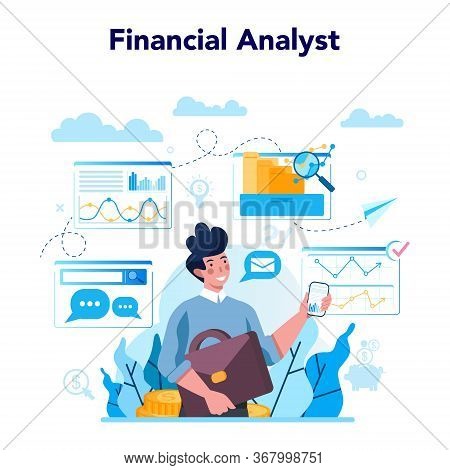 Financial Analyst Or Consultant. Business Character Making Financial