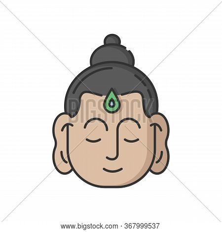 Gautama Buddha Rgb Color Icon. Indian Philosopher. Religious Leader Of Ancient India. Founder Of Bud