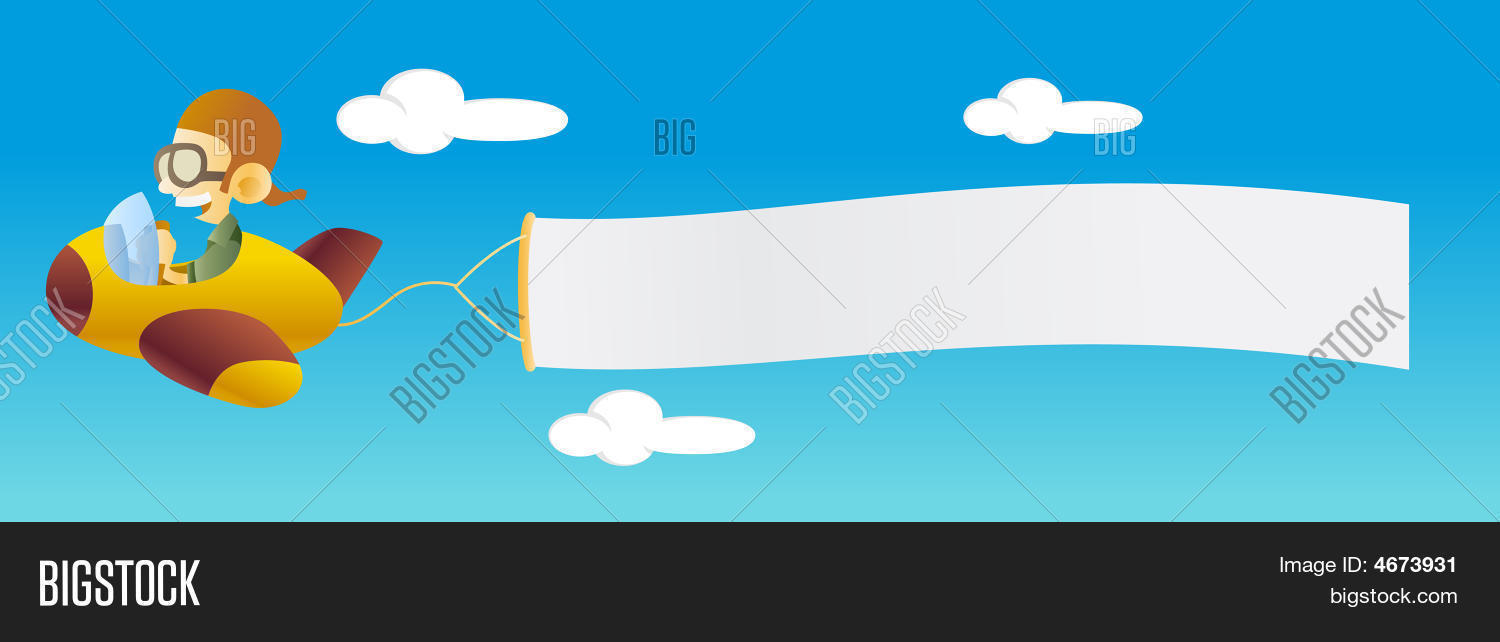 Flying Plane Banner Image Photo Free Trial Bigstock