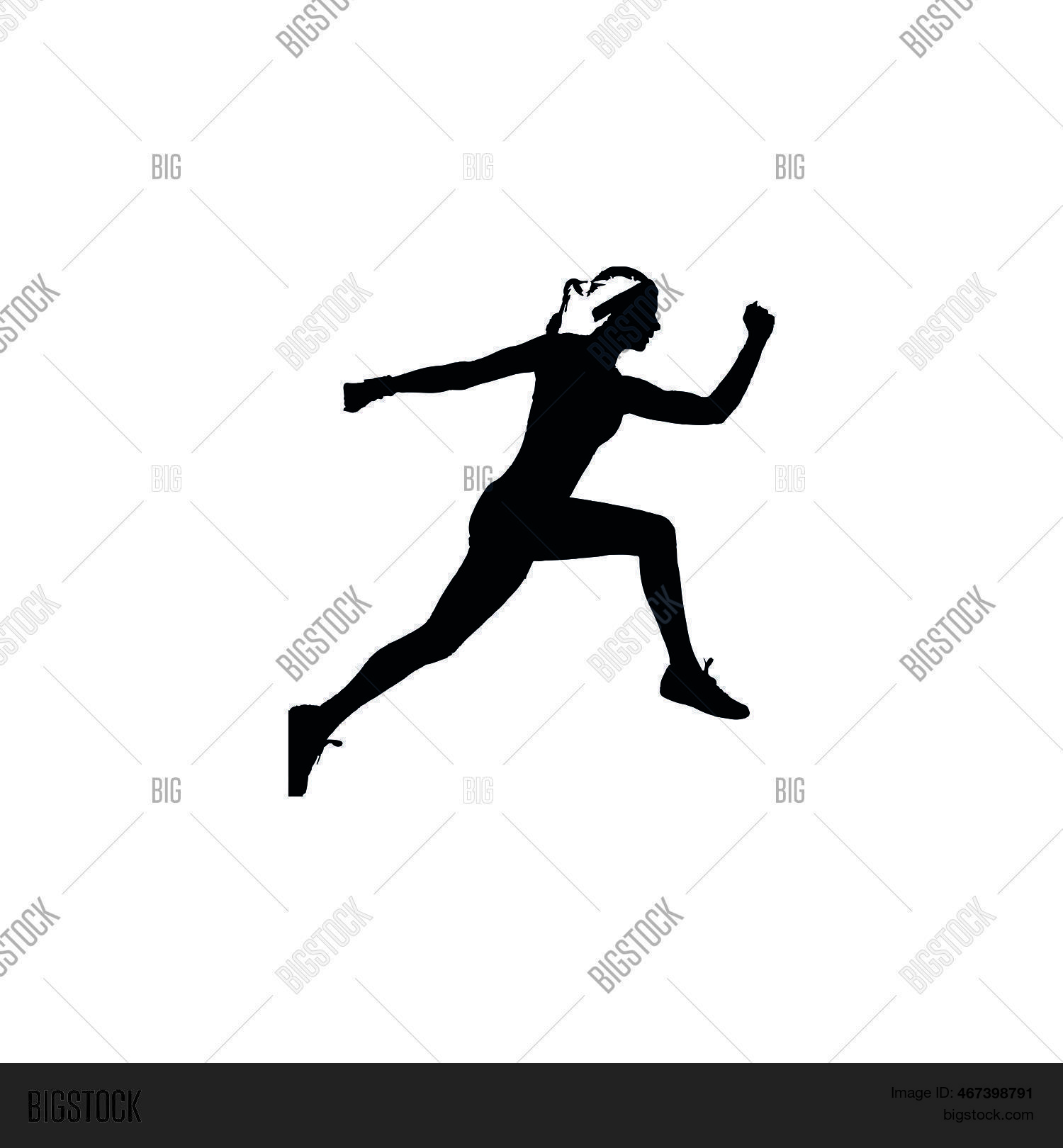 Woman Runner Icon. Vector & Photo (Free Trial) | Bigstock