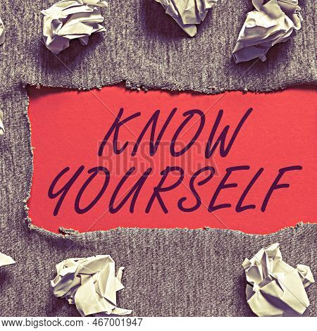 Handwriting Text Know Yourself. Business Overview Find You Understanding Strength And Weaknesses Ide
