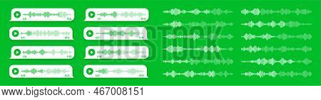 Voice, Audio Message, Green Speech Bubble. Sms Text Frame. Social Media Chat Or Messaging App Conver
