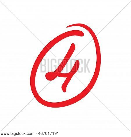 4 Points Test Scores, Four Points Grade Results, Bad Exam Score Illustration - Vector