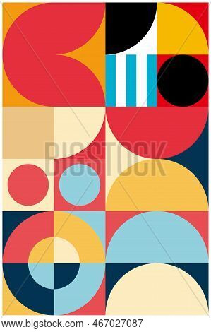 Background Design With Colorful Geometric Patterns In Portrait Orientation. Abstract Background Made