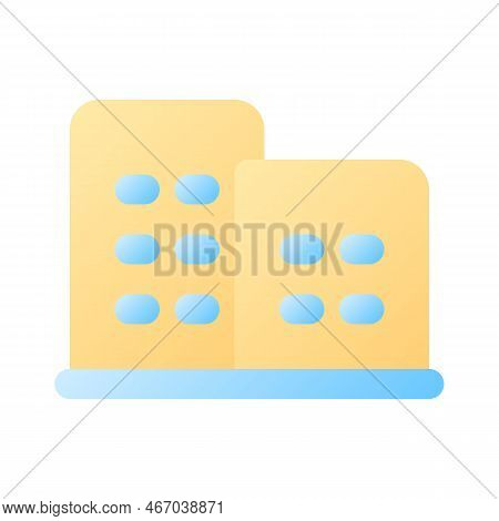 Hotel Pixel Perfect Flat Gradient Color Ui Icon. Providing Lodging. Paid Service. Real Estate. Simpl