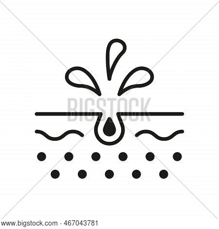 Unclog The Skin Face Of Dirty Blackhead And Dust Outline Icon. Facial Skin Care Line Pictogram. Clea