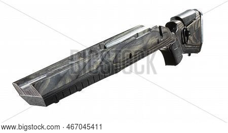 Brown And Black Bolt Action Rifle Stock Isolated On White