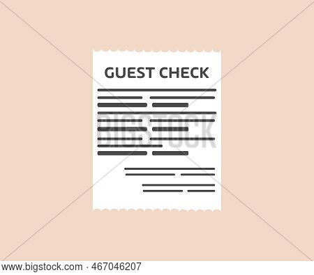 Guest Check Bill Logo Design. Payment Check And Receipts. Curved Financial Paper, Purchase Invoice. 