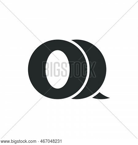 Combination Of Letters Oq Or Qo Initials Monogram Logo Modern Black And White Emblem Flat Design, In