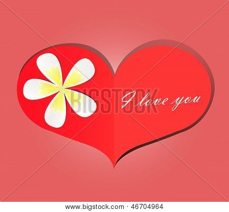 Cuore di carta con frangipani