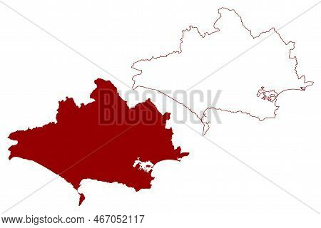 Dorset Ceremonial County (united Kingdom Of Great Britain And Northern Ireland, England) Map Vector 