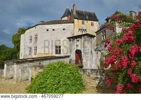 Garden Of The Beautiful Fourteenth-century Gothic Chateau Of La Brede In French Aquitaine