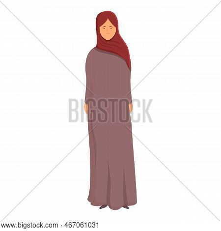 Saudi Woman Icon Cartoon Vector. Muslim Fashion. Women Hijab