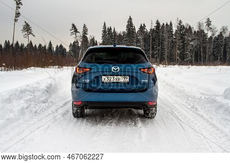 Moscow, Russia - January 22, 2022. Mazda Cx5 (kf) Skyactive, Subcompact Luxury Suv Car. Exterior Rea