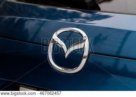 Moscow, Russia - January 22, 2022. Mazda Cx5 (kf) Skyactive Subcompact Luxury Suv Car, Front-side Vi