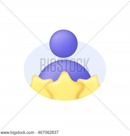 3d Person With Stars. Consumer Or Customer Feedback Score, Satisfaction Level And Criticism Concept.