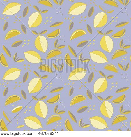 Juicy Lemon Vector Print Pattern Background Print