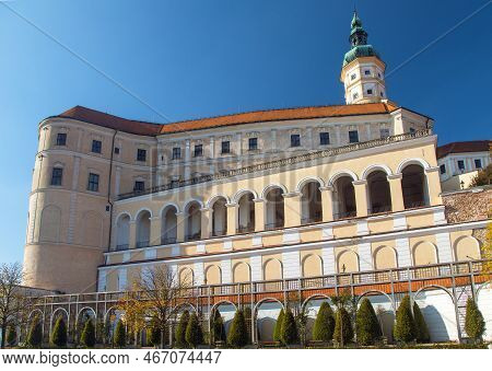 Mikulov Castle, One Of The Most Important Castles In South Moravia, View From Mikulov Town, Czech Re