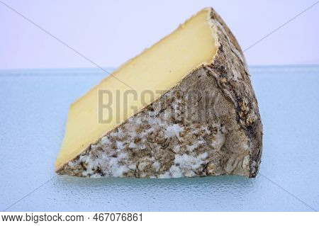 Piece Of Cheese Tomme De Montagne Or Tomme De Savoie Made From Cow Milk In French Alps