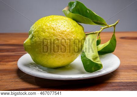 Lemon Citron Cedrate Or Citrus Medica, Large Fragrant Citrus Fruit With Thick Rind