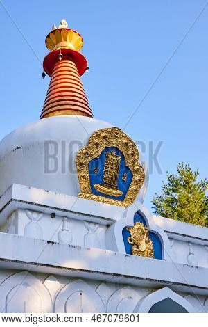 Chorten Detail Of Monument For Tibetan Mongolian Buddhist Cultural Center