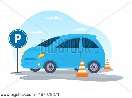 Driving School With Education Process Of Car Training And Learning To Drive To Get Drivers License I