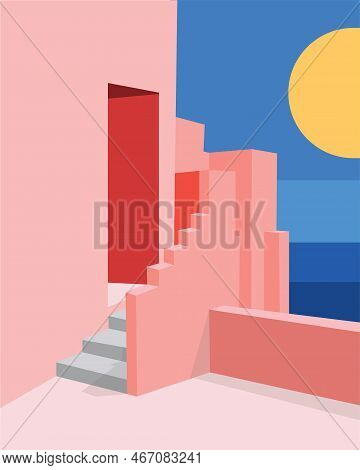 Visual Art, Vertical Minimalist Background, Modern Illustration.
