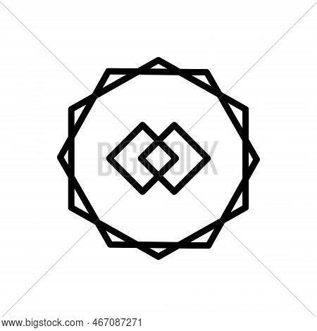 Black Line Icon For Combination Conjunction Addition Connection Merger Union Blend Molecular